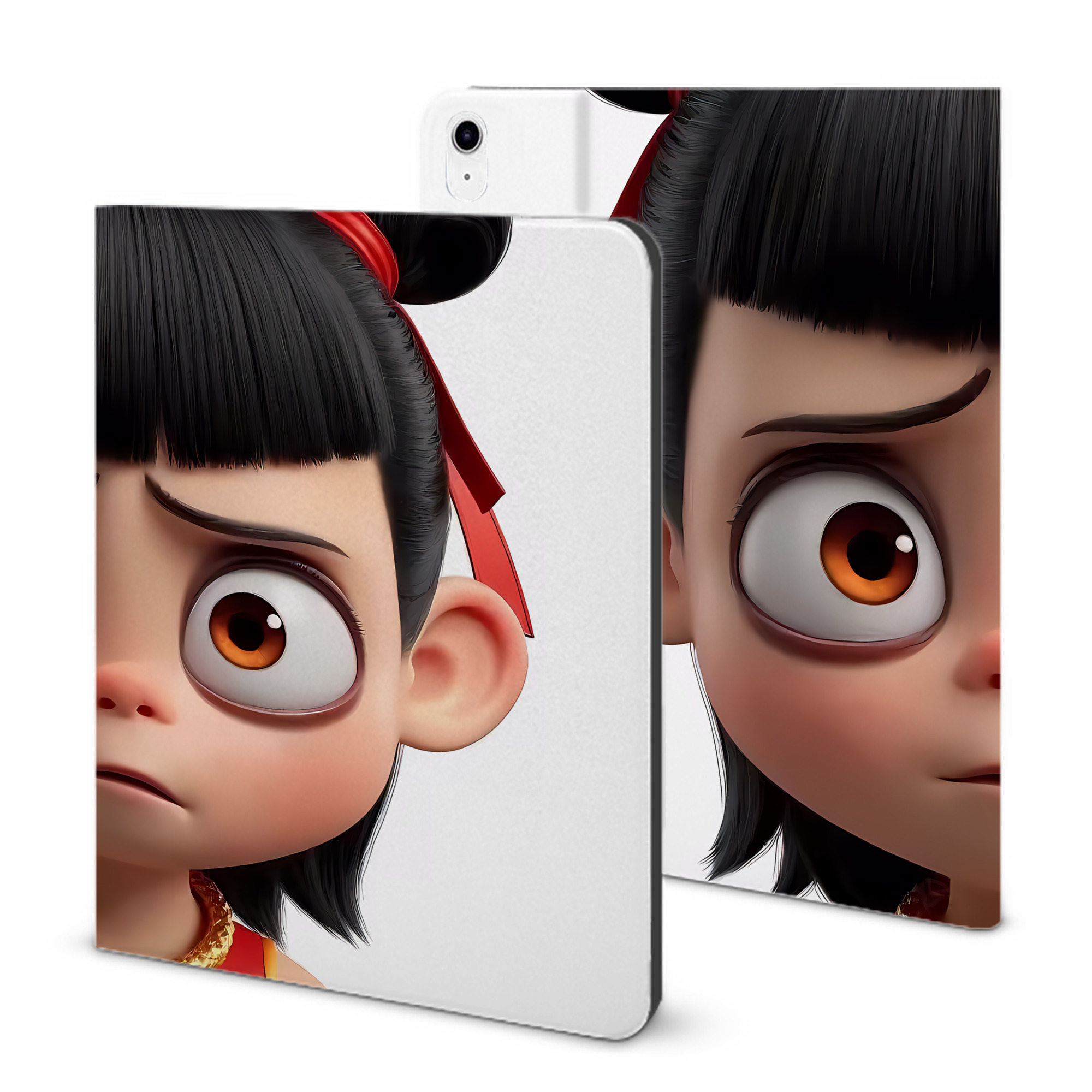 （画像用） Ne Zha 2 ナタ 魔童の大暴れ IPad ケース ブック型 PUレザー TPU 耐衝撃 軽量 薄型 ペン収納なし 全面保護 IPad 各モデル対応